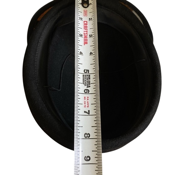 VINTAGE BLACK HAT FASCINATOR FEATHERS MADE IN USA 100% WOOL COSPLAY - Picture 10 of 12